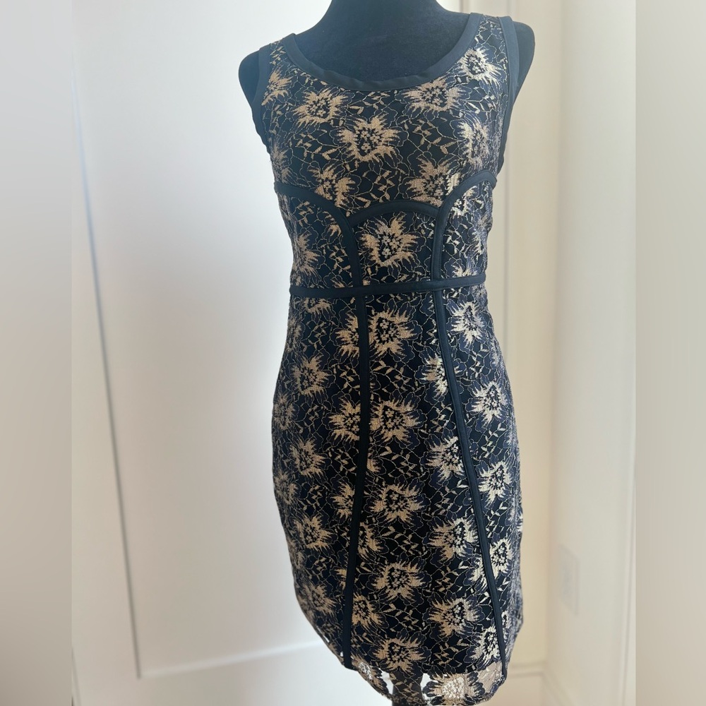 Multicolored Embellished Ruffled Knee-Length Dress
